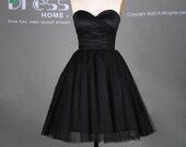 Simple Black Sweetheart Neckline Ball Gown Short Homecoming Dress/Little Black Dress/Sexy Wedding Party Dress/Bridesmaid Dress DH285 Simple Black Sweetheart Neckline Ball Gown Short Homecoming Dress/Little Black Dress/Sexy Wedding Party Dress/Bridesmaid Dress DH285