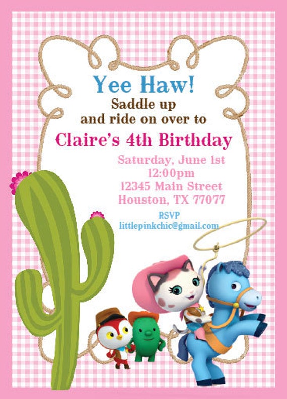 Sheriff Callie Birthday Invitation By Pinkchicinvitations On Etsy