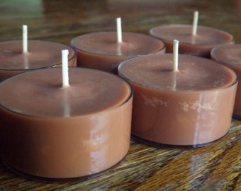 Hazelnut Coffee Soy Tea Light Candles - Set of 6 Soy Tea Light Candles - Coffee Candles