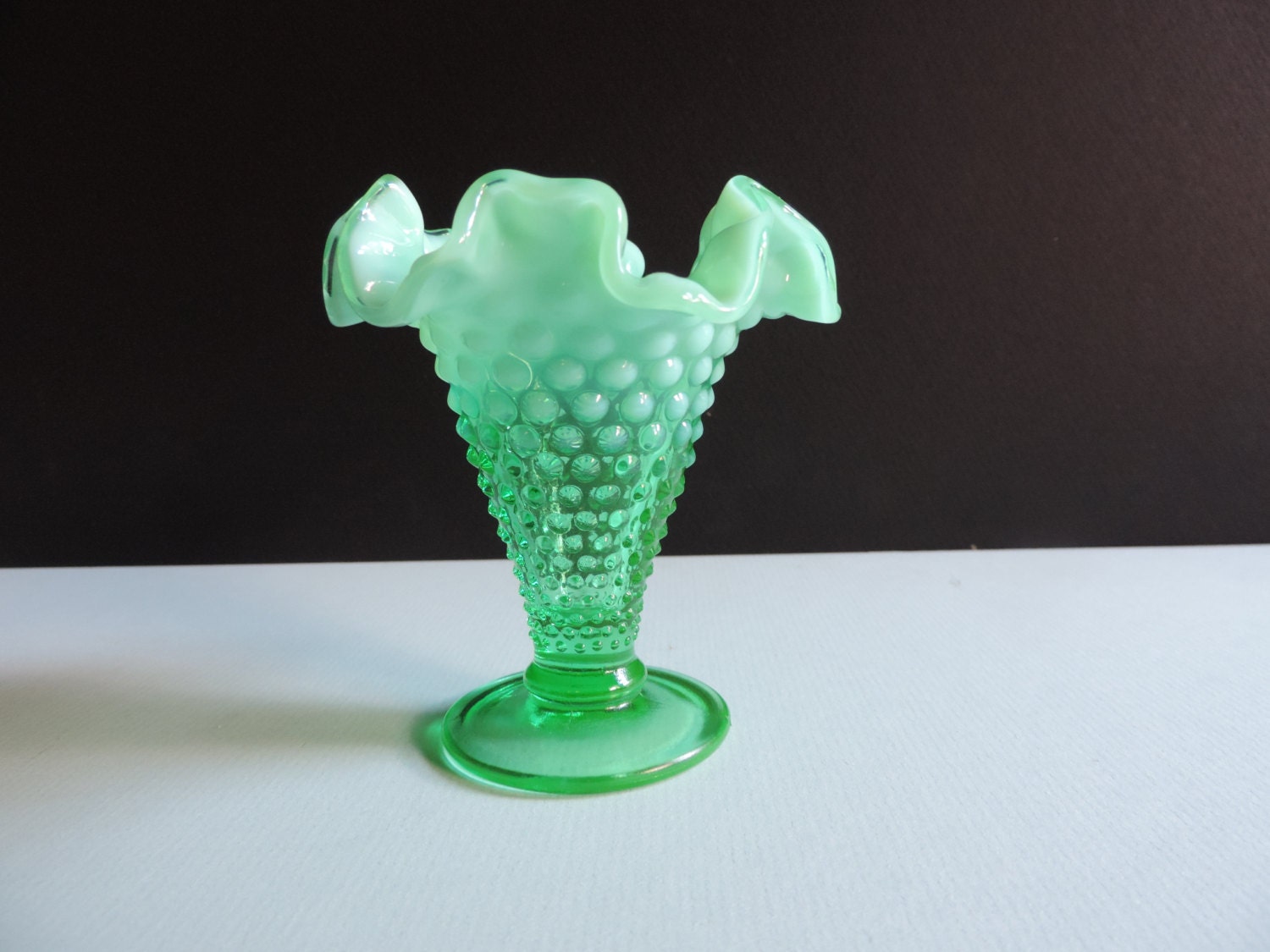 Vintage Fenton Mint Green Vase Fenton Double by used2bnewVintage