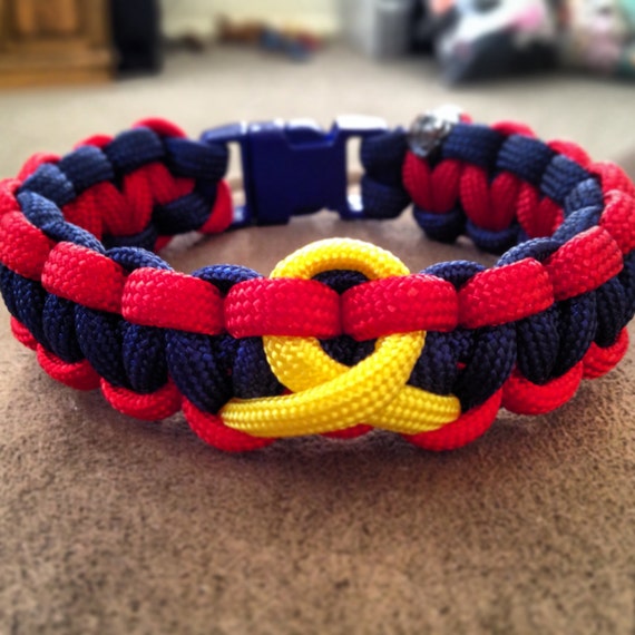 Items similar to Navy Blue and Red with Yellow Ribbon on Etsy