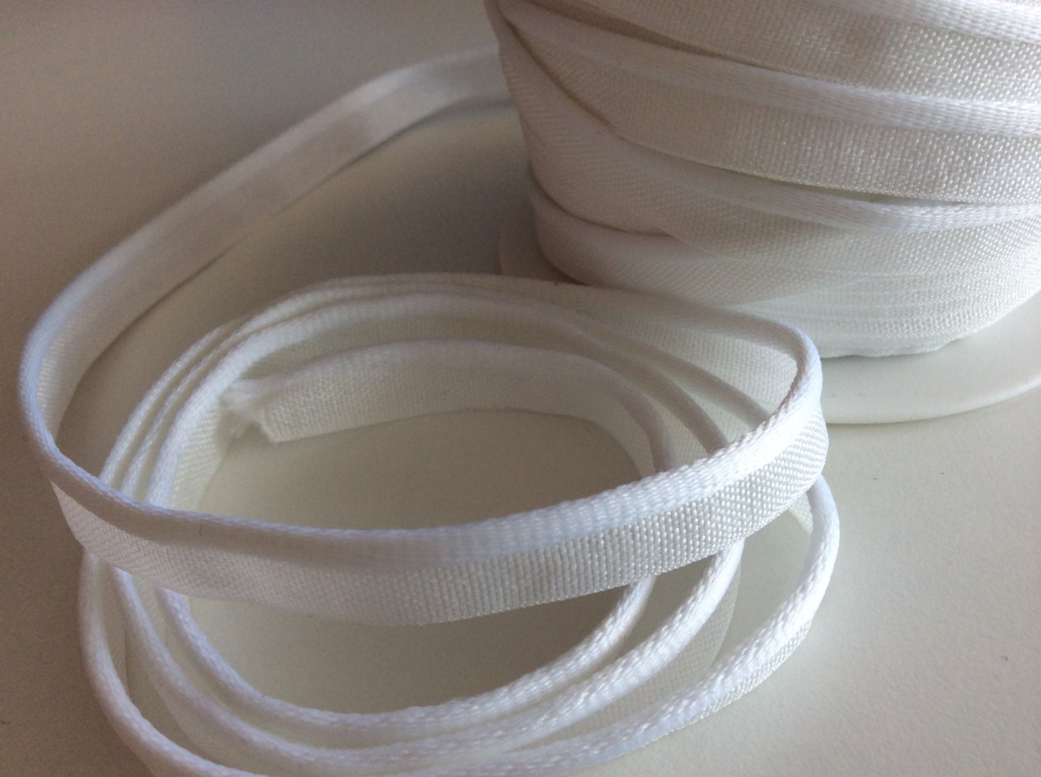 5M Piping Trim White Color Cotton and satin