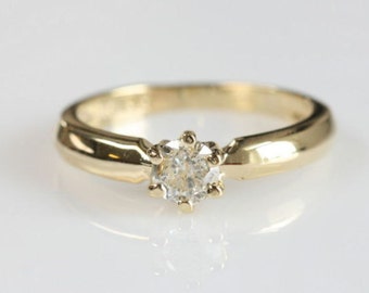 Solitaire Ring-Diamond Engagement Ring-14 k Yellow Gold ring-Promise ring -Solitaire engagement ring-For her jewelry- 1/2 ct solitaire ring