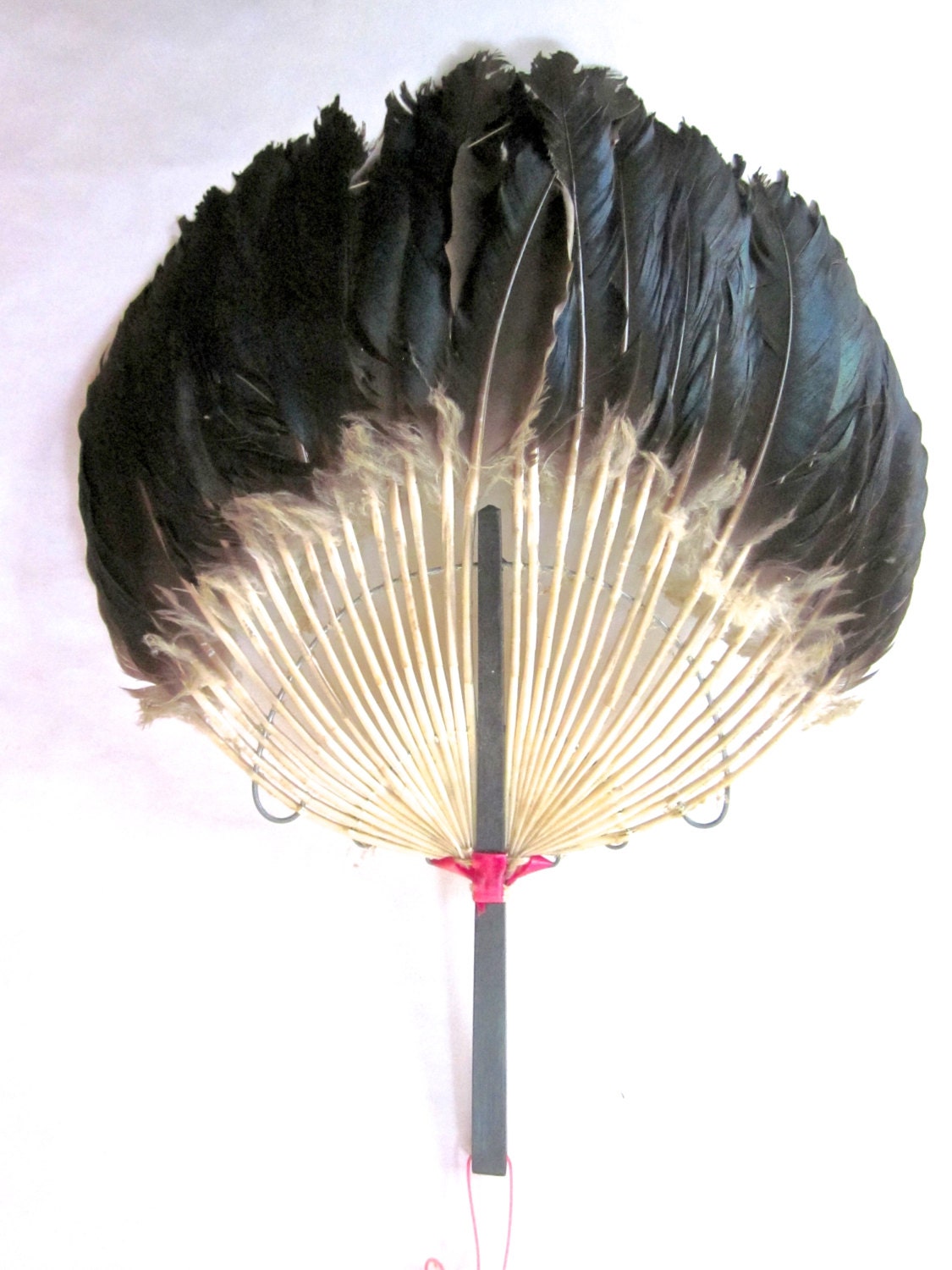 Vintage Hand Held Feather fan by AtticTrader on Etsy