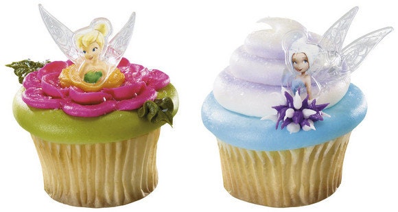 12 Disney Tinker Bell & Periwinkle Cupcake Cake Topper Rings