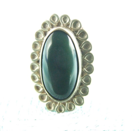 Green Agate Stone Sterling Silver Ring 48