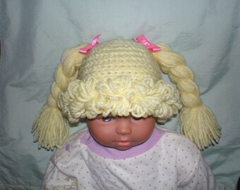 Cabbage Patch Hat / Wig, Any Size Newborn to Adult Available, Many other colors! Fast Shipping!!!! No Waiting List!!!