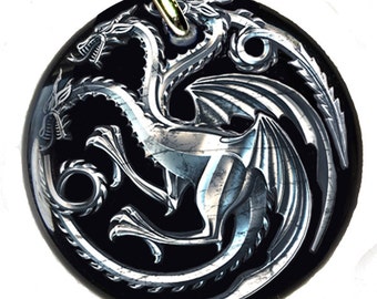 Dog ID Tag Pet id tags Unique pet tags game of thrones targaryen sigil khaleesi