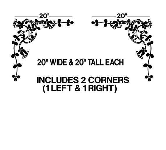 20 Floral Corner Ornaments Wall Decals sticker window