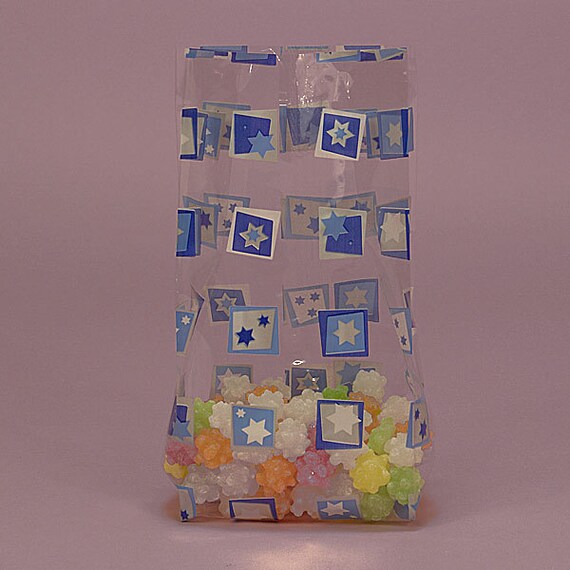 25 Cello Bags with Blue & White Stars Hanukkah bags Candy