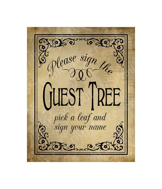 PRINTABLE Guest Tree Wedding sign Please sign our guestbook