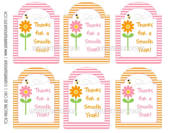 Teacher Appreciation Thanks for a Smooth Year Tags by