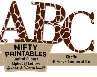 Animal+Print+Letters+Font Alphabet Letters Set - Brow n & Cream Animal Print Digital Alphabet ...
