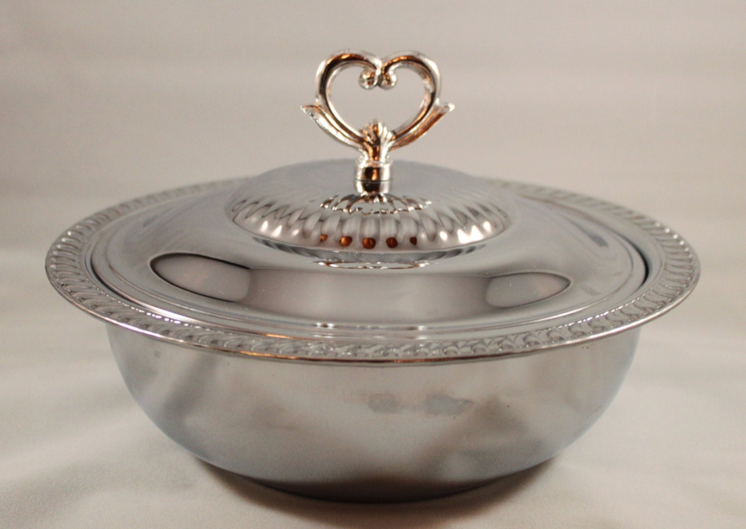 Vintage SHELTON WARE, NYC, Silver Polished Chrome Casserole Serving