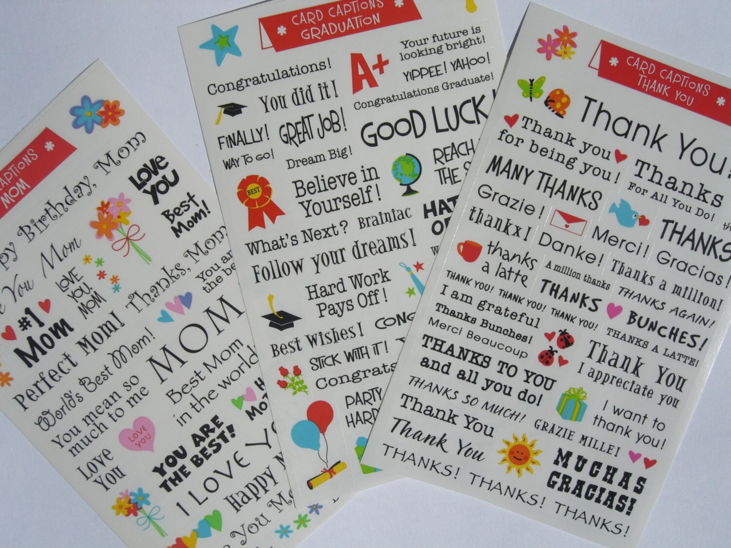 Caption / Expression Sticker Lot / Scrapbooking Stickers