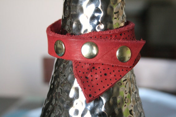 Red Leather Cuff