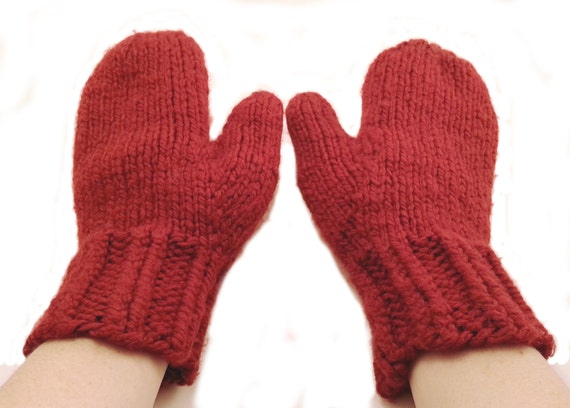 Chunky Knit Mittens Knit Mittens Wool Mittens by stayinstitches