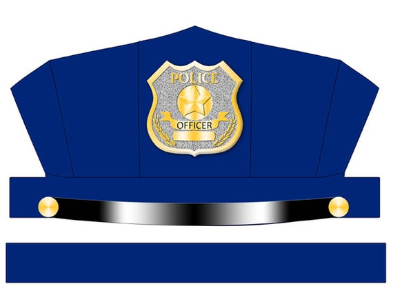 DIGITAL DOWNLOAD Blue Police Hat Printable