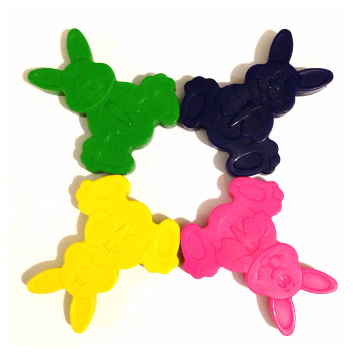 Easter bunny crayons easter gift of wax crayons. Set of 4.