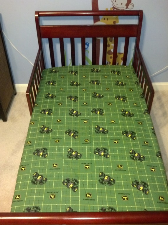 John Deere crib/toddler bed fitted sheet by RaeofSunBags on Etsy