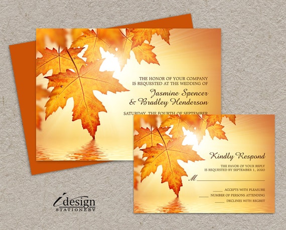 Fall Wedding Invitations And Rsvp Cards 5