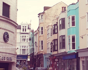 On the colorful and old streets of Brighton, England, UK.