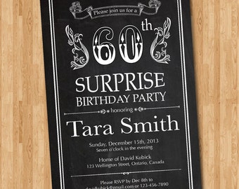 60th birthday invitation 65th birthday invitation Invitation