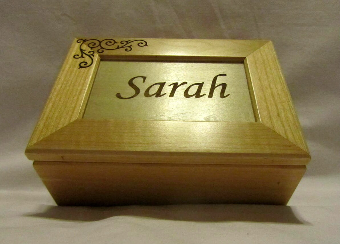 Personalized Wooden Keepsake Box Custom Engraved Name