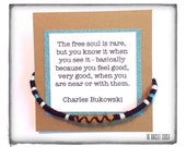 Adventure Friendship Bracelet and Quote - "Free Soul" - made with alpaca, merino, and cotton Adventure Friendship Bracelet and Quote - "Free Soul" - made with alpaca, merino, and cotton