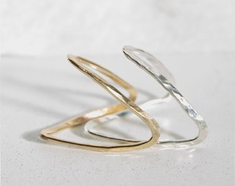 thumb ring - ring - V ring - chevron ring - thumb - Silver v ring - mid knuckle - silver thumb ring - gold thumb ring - thumb ring gold