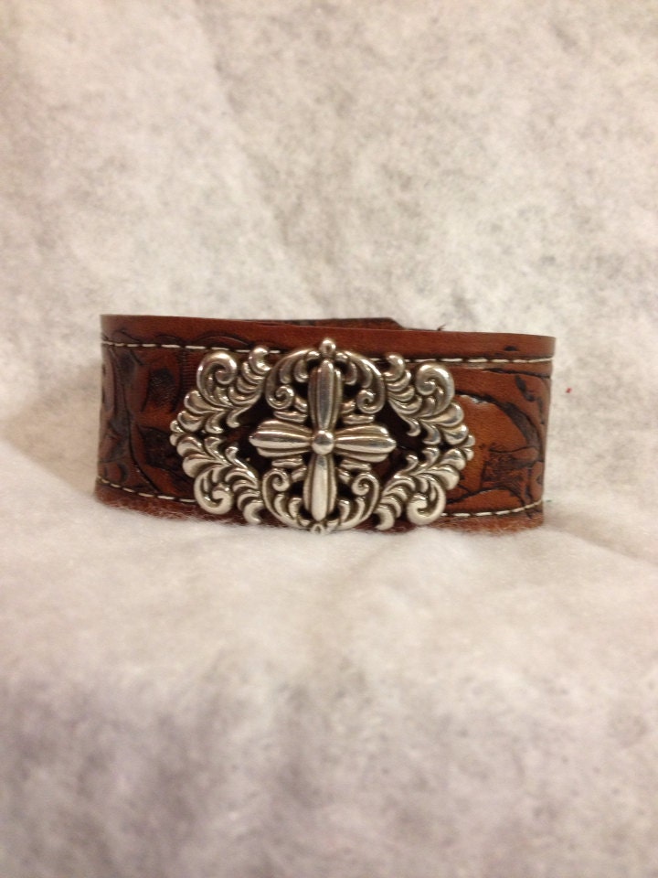 Leather Western Bracelet by RetiredCowboy on Etsy
