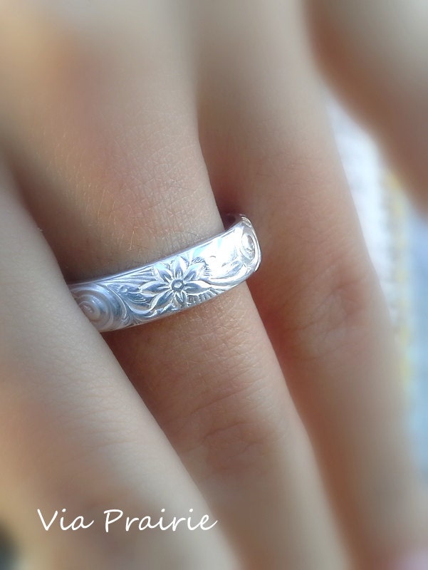 hawaiian personalized wedding rings