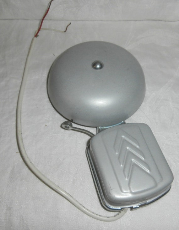 Vintage industrial metal door ringer telephone bell low