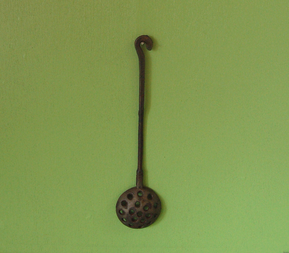 Vintage Cast Iron Spoon Vintage Cast Iron by PineSpringsCottage