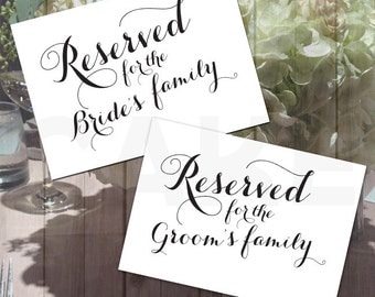 Printable Reserved Sign, Calligraphy wedding signs, Bride and Groom Reserved Signs,Wedding Reserved Sign, Printable reserved, Reserved sign,