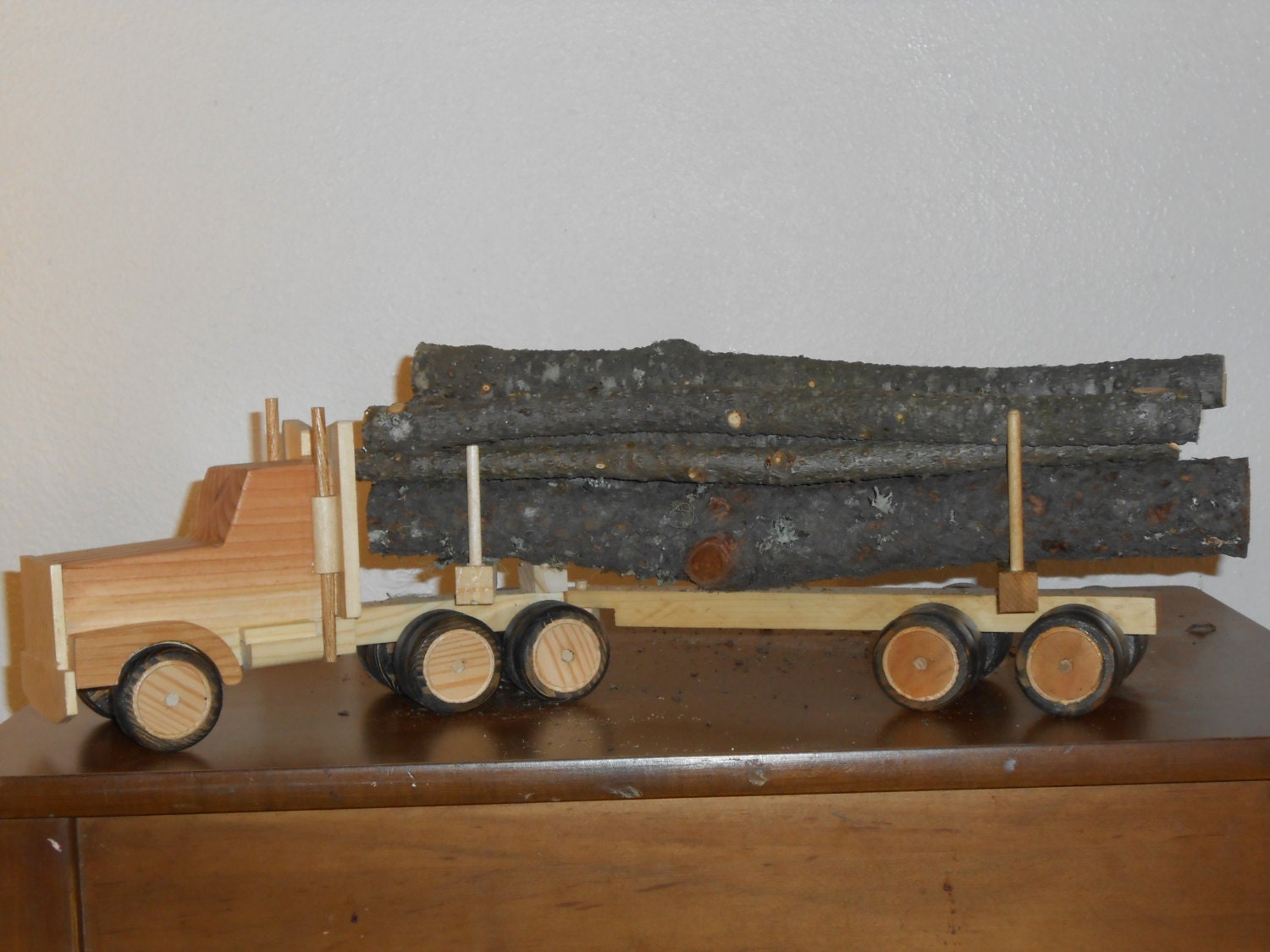 wooden log truck