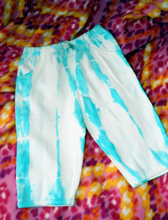 tie dye blue and white infant baby pants 3 to 6 months