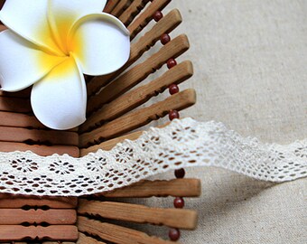 Cotton Lace Trim , Crochet Lace Trim, Off White Lace Trim, Ivory Cotton Lace 2.8cm
