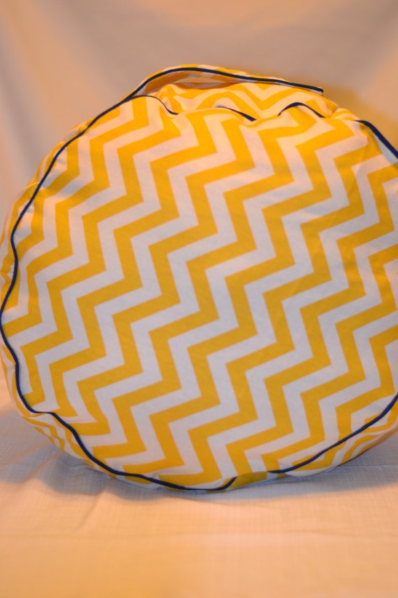 Items similar to Durable Round Floor Pillow/Ottoman/Poof, Yellow and