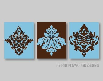 Damask bathroom | Etsy Damask bathroom | Etsy
