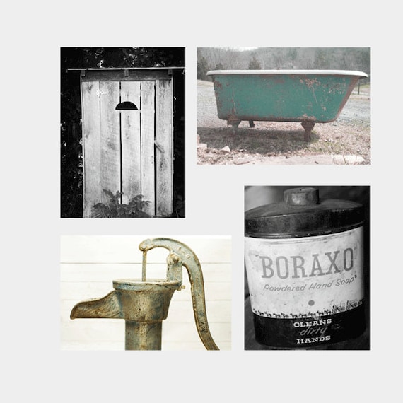 Bathroom Wall Art Set13 Vintage Photography by TheRoostFineArt