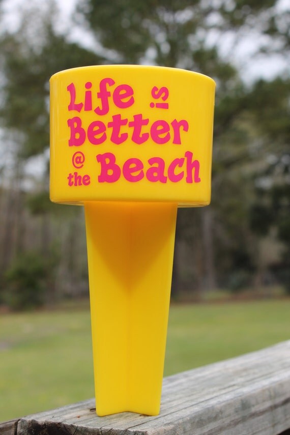Monogrammed Sand Spikes Drink Holder