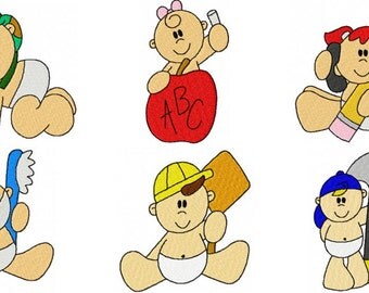 39 Occupational Babies Embroidery Design Files 4x4 with Finger Puppets Set #2