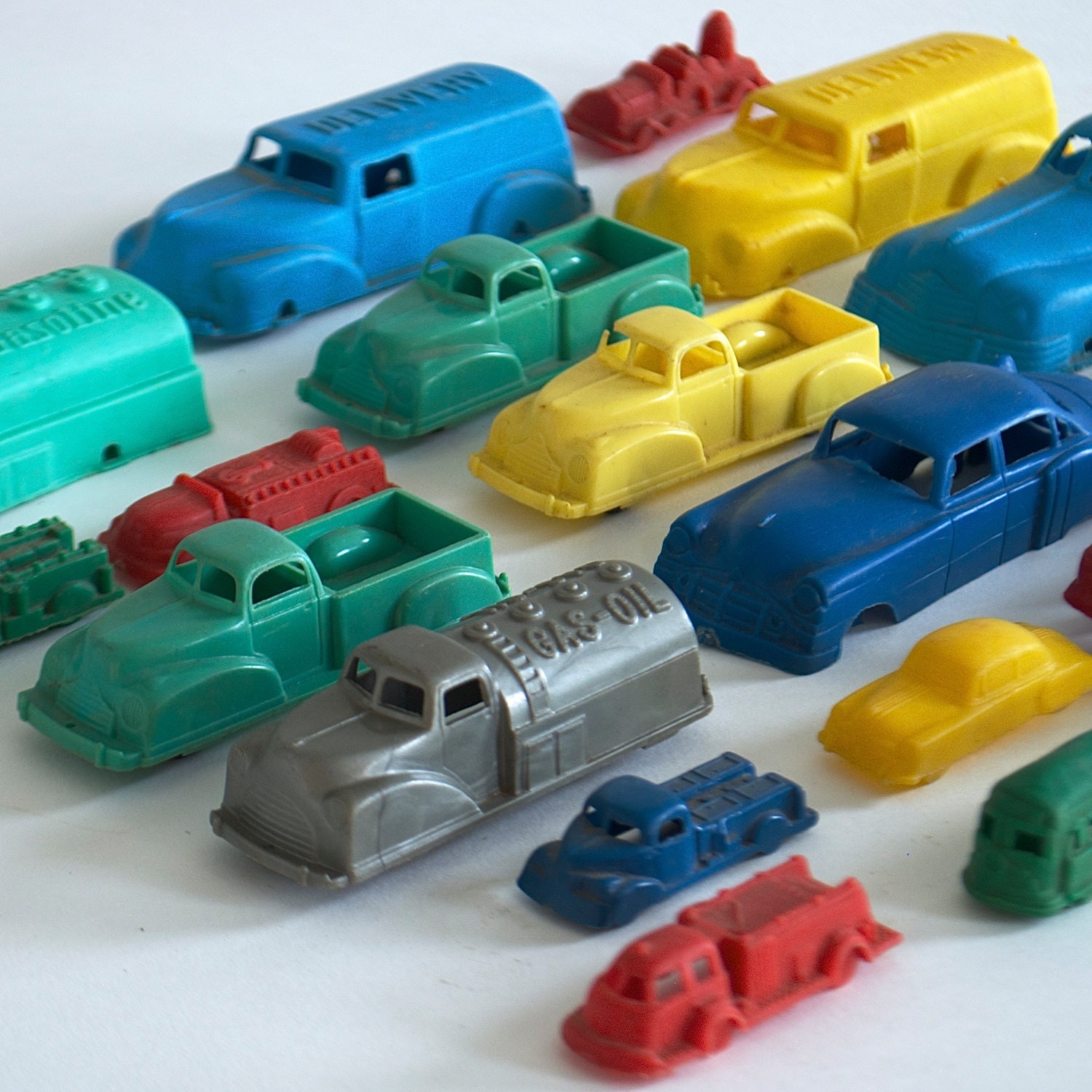 vintage plastic toy cars by homeandhomme on Etsy