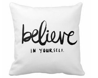 Popular items for believe pillow on Etsy