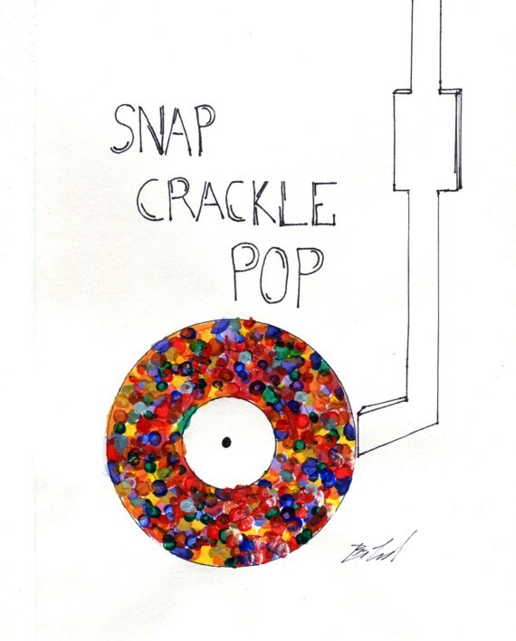 Items similar to Snap, Crackle, Pop. Vinyl Illustration. Original