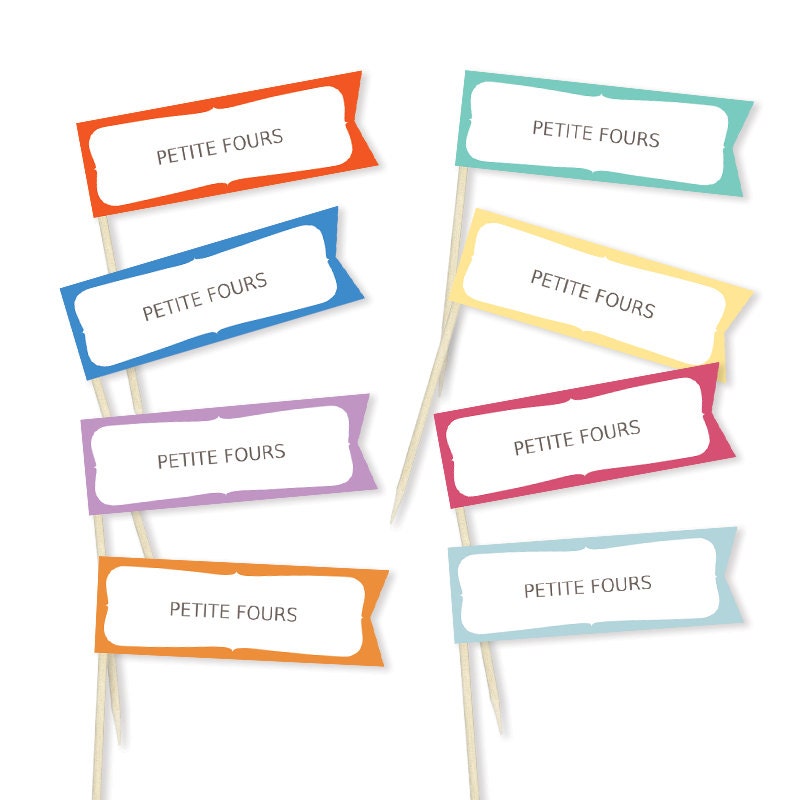 Printable Label Flags for use with toothpicks Custom Color