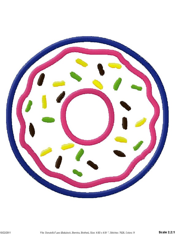 Donut Applique Embroidery Design