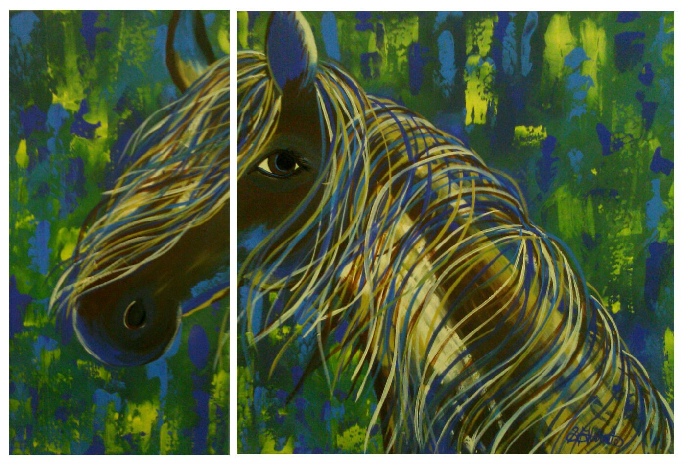 Abstract Horse-Original Painting-Acrylic On by ArtbySFWhite