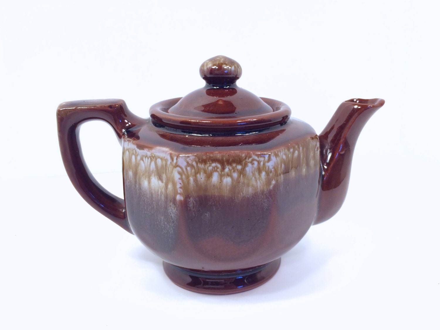 Vintage Brown Ceramic Teapot Made in Korea. Small by QuirkyAppeal